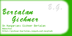 bertalan gichner business card